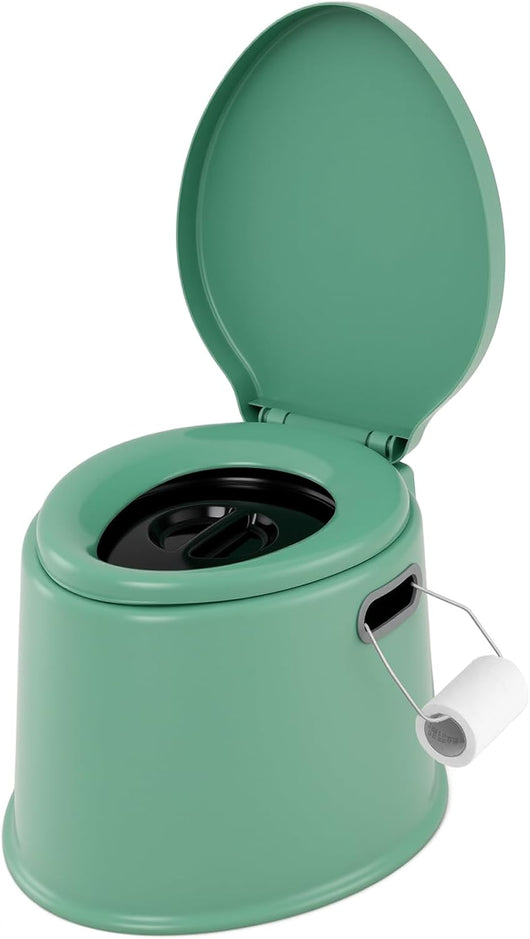 Toilette Portatile WC Chimico, WC da Viaggio Leggero con Secchio Interno Rimovibile,Water Portatile per Adulti e Anziani con Portarotolo, Supporto Carico 200 kg, 41 x 49 x 34 cm