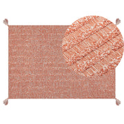 Tappeto in cotone con motivo semplice arancione 140 x 200 cm camera da letto soggiorno