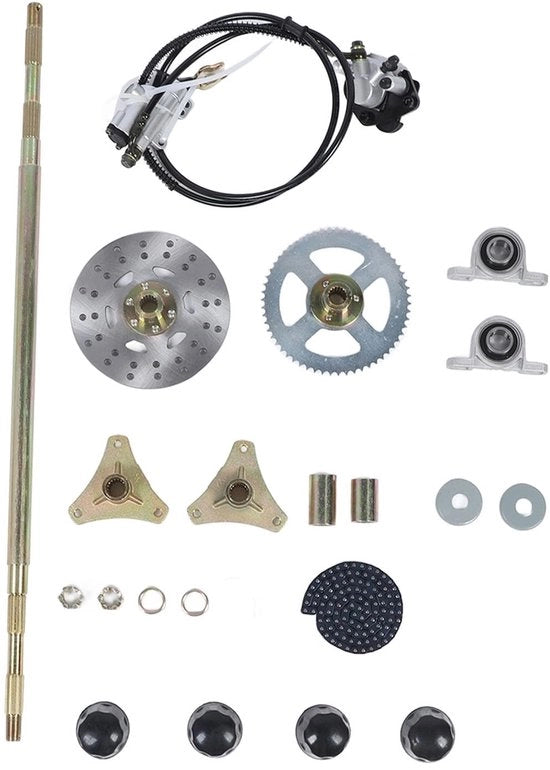 Montaggio posteriore completo per ATV quad 50/70/90 cc - composto da catena per catena di cambio, bielle e componenti di ricambio - adatto per 29 pollici - realizzato in metallo resistente