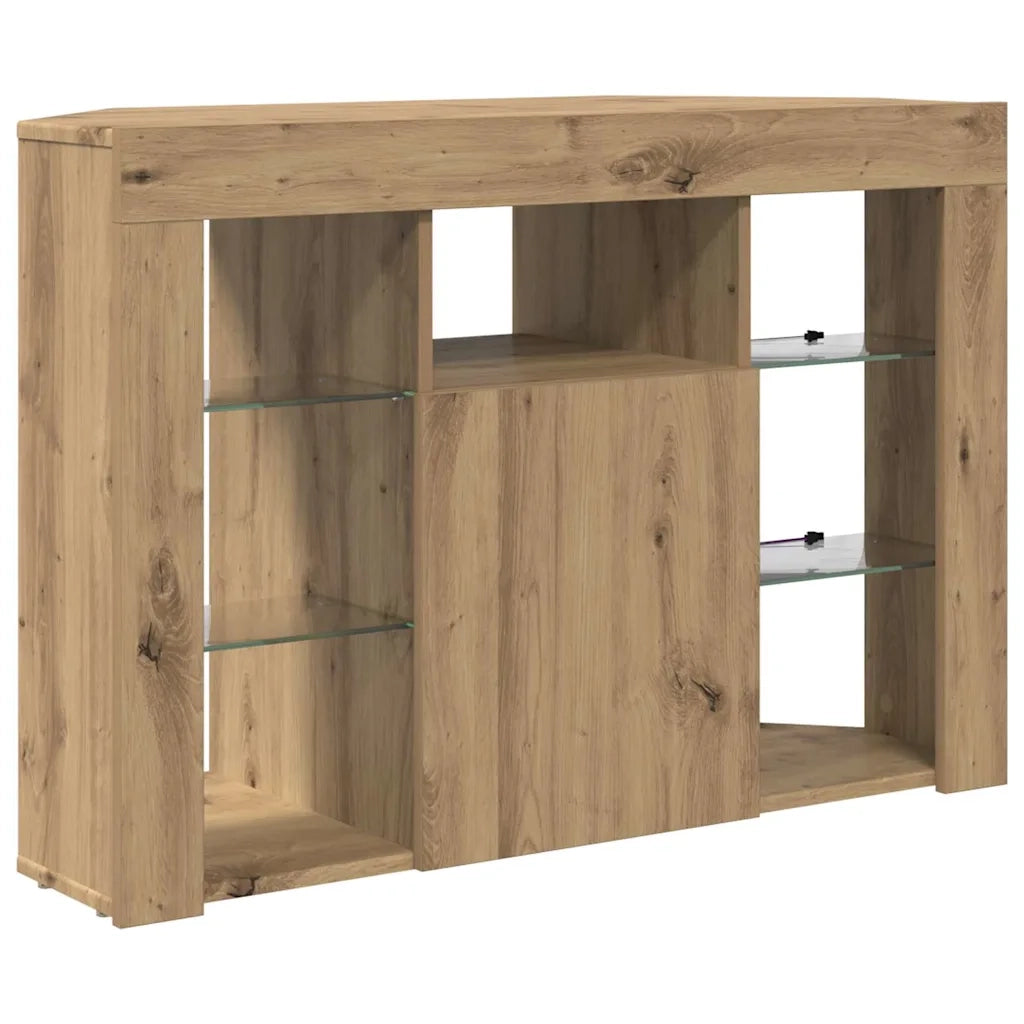 Mobile TV LED Angolare Rovere artigianale 100x40x68cm 889794