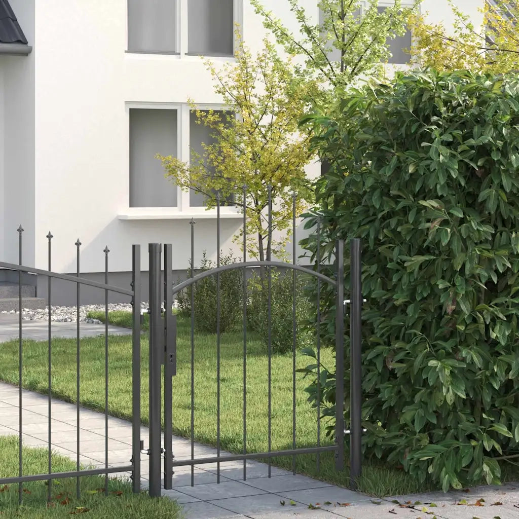 Cancello da giardino Woerden Grigio 125 x 100 cm Acciaio 42008898