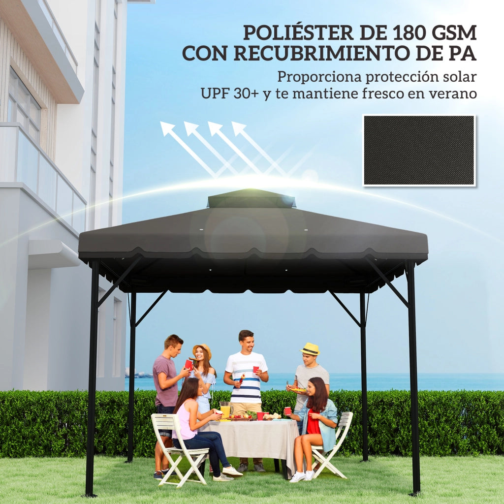 Toldo da giardino 3x3 m ¨C zephmum ¨C grigio chiaro