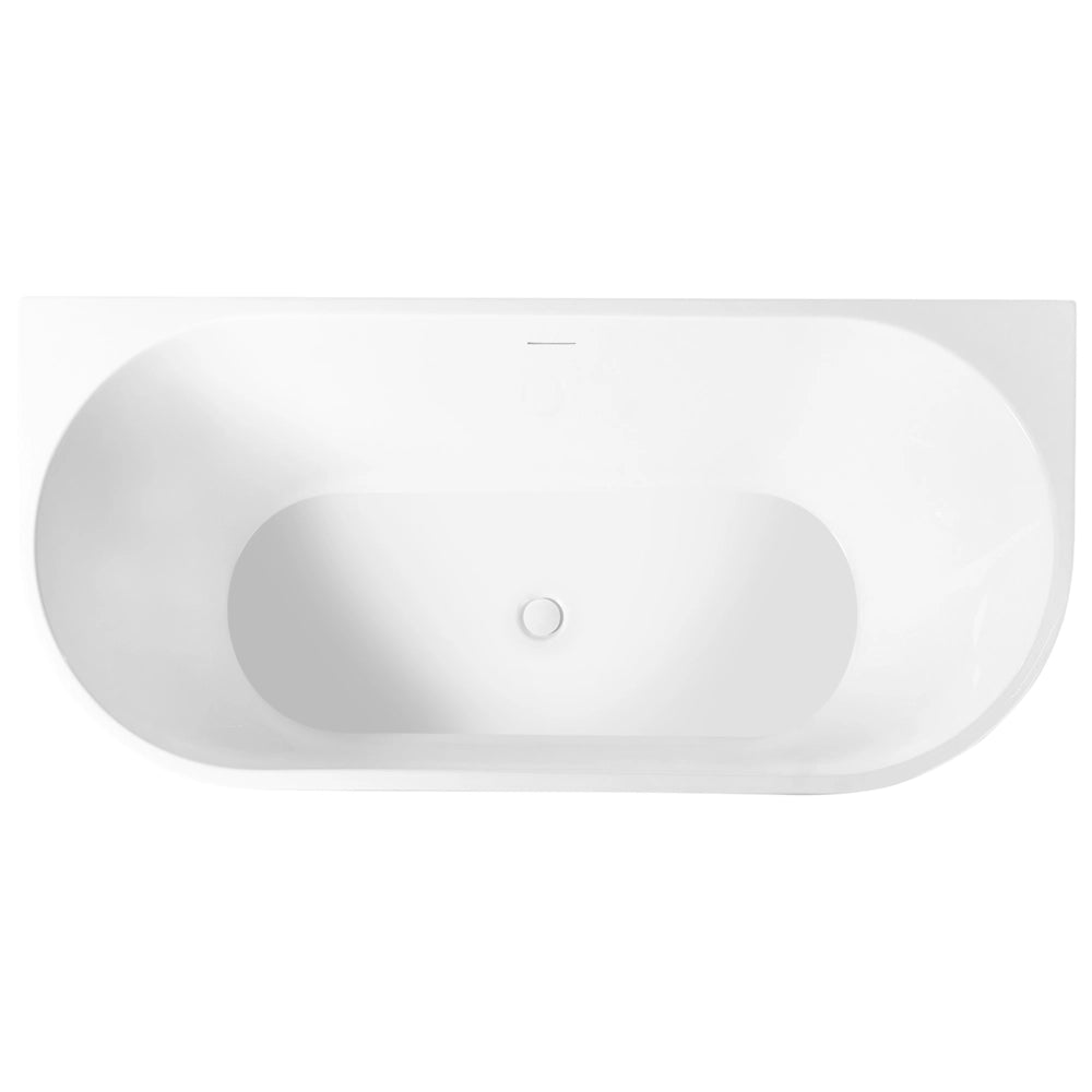 Vasca da bagno ovale moderna 170 x 80 cm Acrilico Finitura scanalata Bagno Bianco opaco