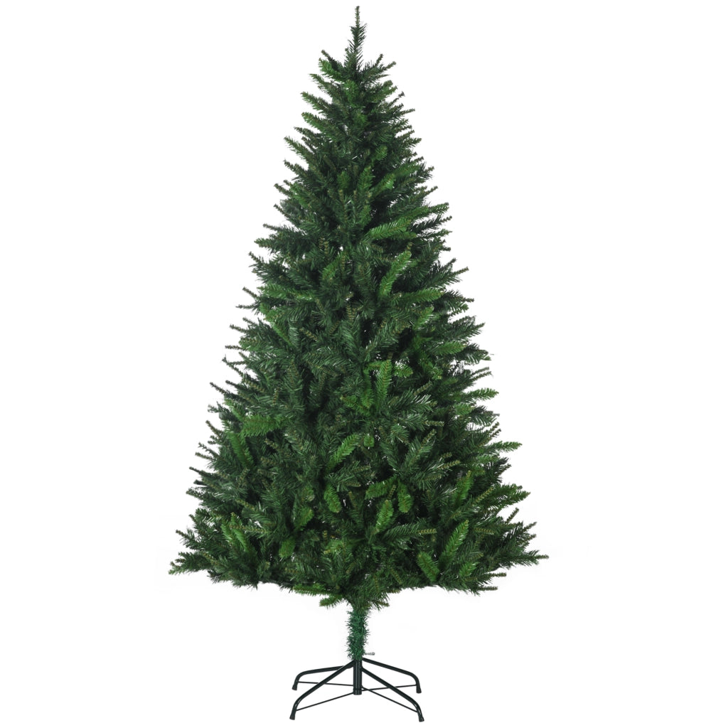 Albero di Natale Artificiale 180cm con 786 Rami, 2 Sezioni e Base in Metallo, Verde