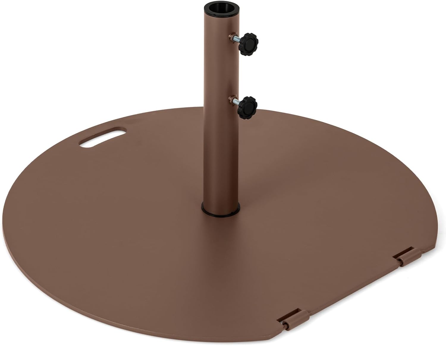 Base per Ombrellone in Metallo 23 kg, Supporto Rotondo con 2 Manopole di Serraggio, Ruote e Manico, Supporto per Ombrellone da Mercato Resistente per Giardino, Cortile, Piscina