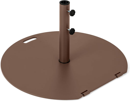 Base per Ombrellone in Metallo 23 kg, Supporto Rotondo con 2 Manopole di Serraggio, Ruote e Manico, Supporto per Ombrellone da Mercato Resistente per Giardino, Cortile, Piscina