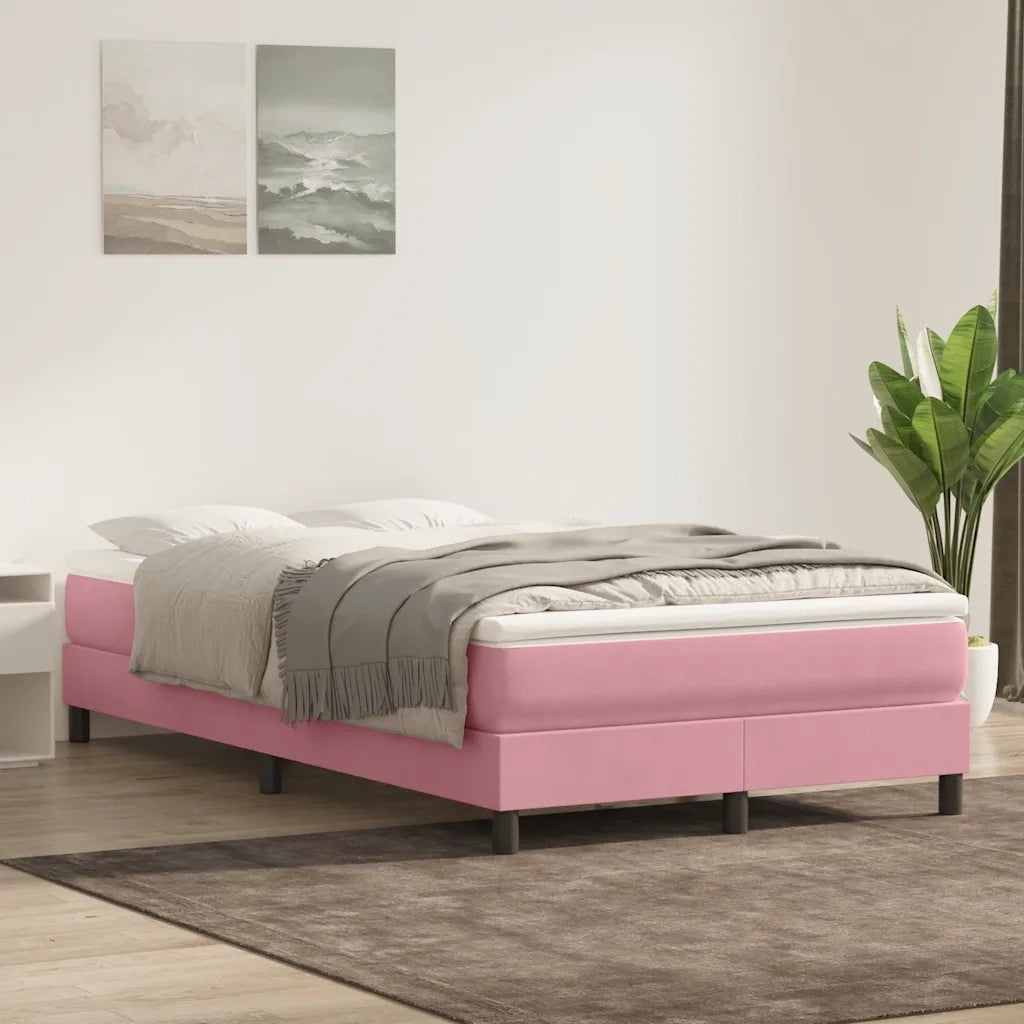 vidaXL Letto a Molle senza Materasso Rosa 120x220 cm in Velluto