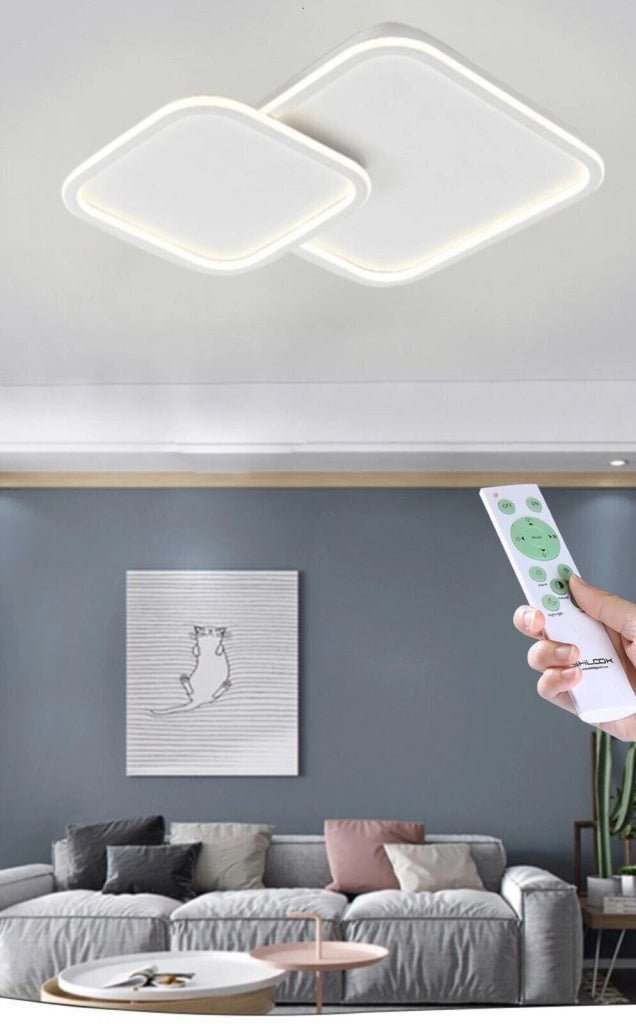 Plafoniera lampada soffitto moderna a led 60w bluetooth cambia 3 tonalita luce dimmerabile con telecomando
