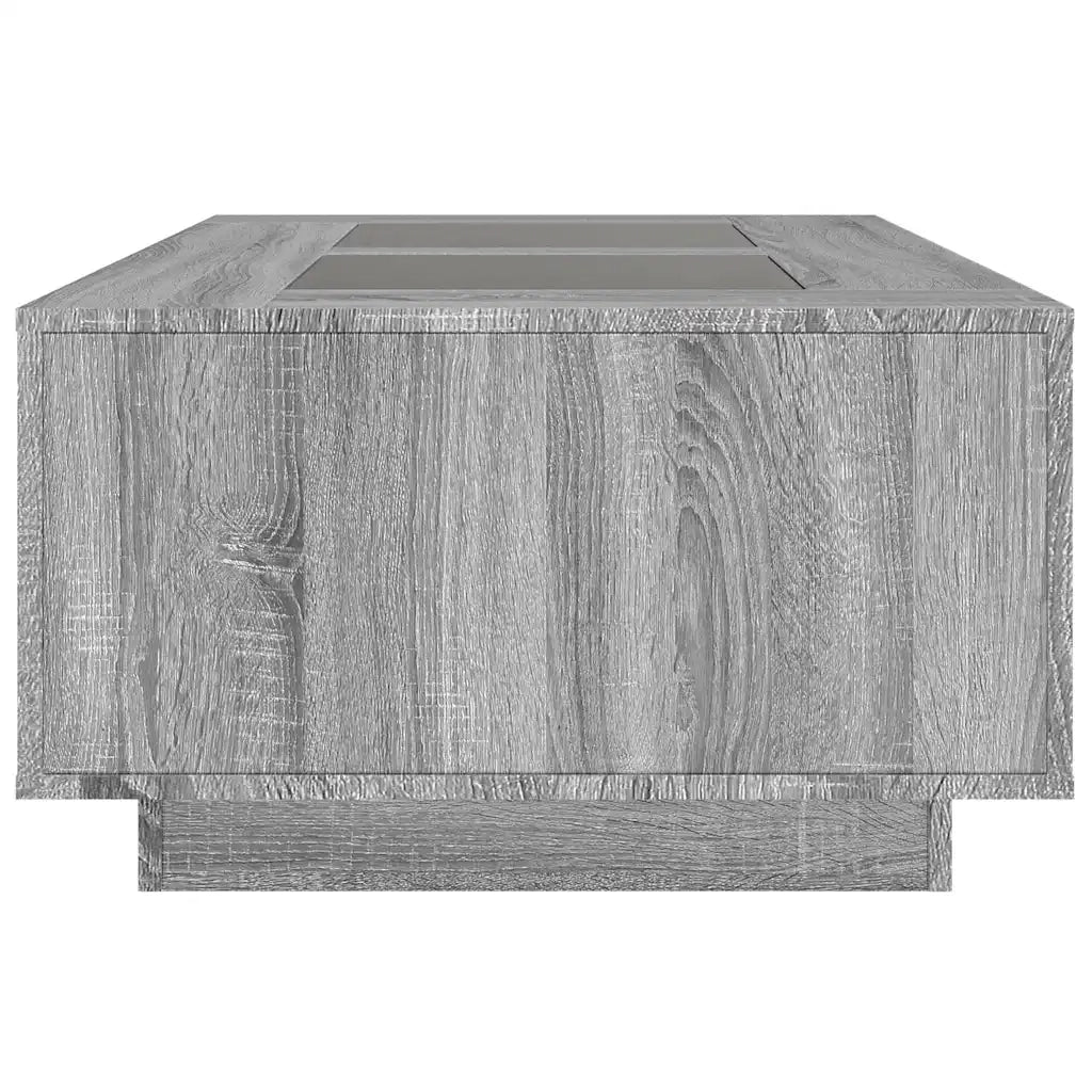 Tavolino da Salotto con LED Infinity-Tavolino da soggiorno Rovere Sonoma 116x69x40 cm 395882