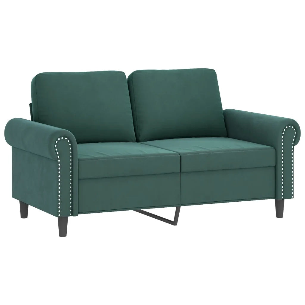Set di Divani 3 pz con Cuscini Verde Scuro in Velluto