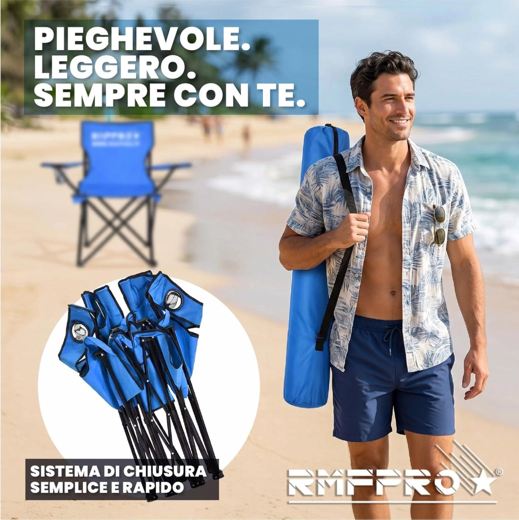 RMF PRO SET 2 SEDIE DA CAMPEGGIO BLU