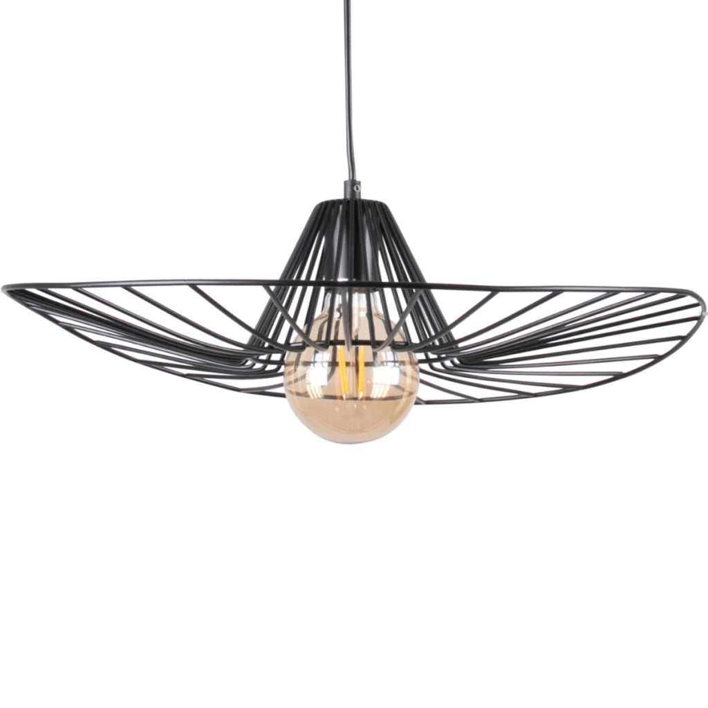 Lampada a sospensione ABANO nera 1xE27 in metallo Polux