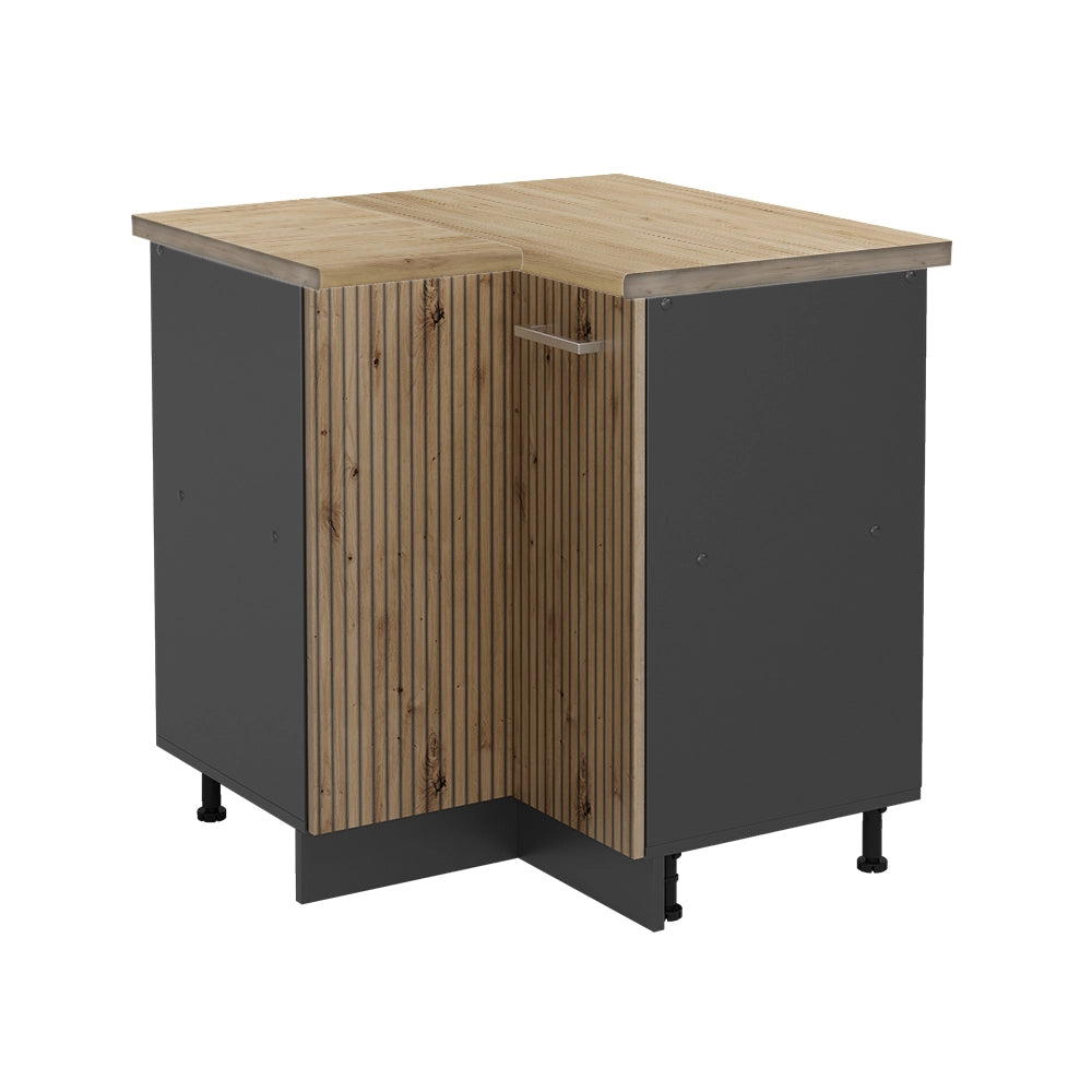 Mobile ad angolo cucina R-Line Rovere artigianale/Antracite 75.6 cm, PL Rovere Vicco