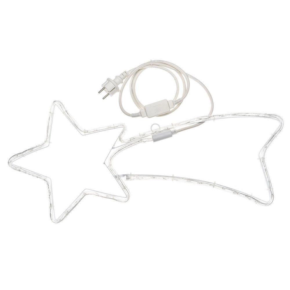 Trade Shop - Stella Cometa Luminosa 65 Cm In Tubo Luminoso A Led Bianchi Effetto Flashing -