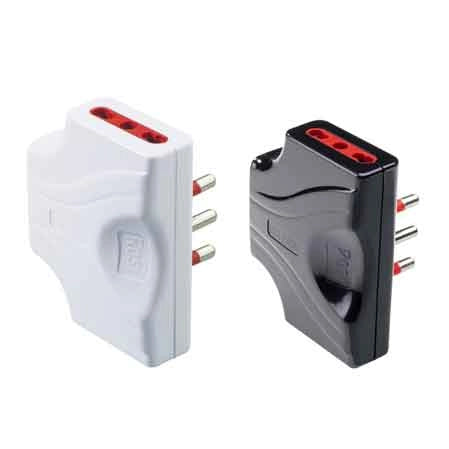 ADATTATORE TRIPLO EXTRAPIATTO 16A ROSI 2P+T - prese 10/16A 2P+T, Col. Bianco - ROSI