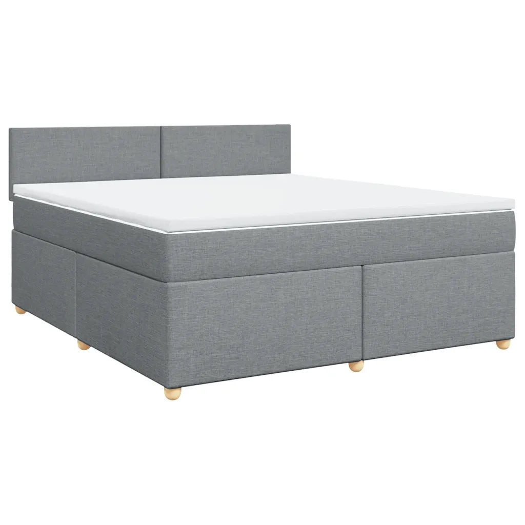Giroletto a Molle con Materasso Grigio Chiaro180x200 cm Tessuto
