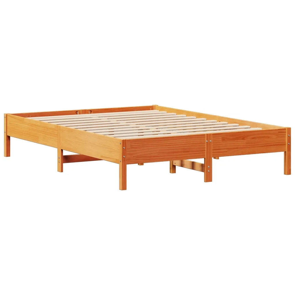 vidaXL Giroletto senza Materasso Marrone Cera 140x200cm Massello Pino
