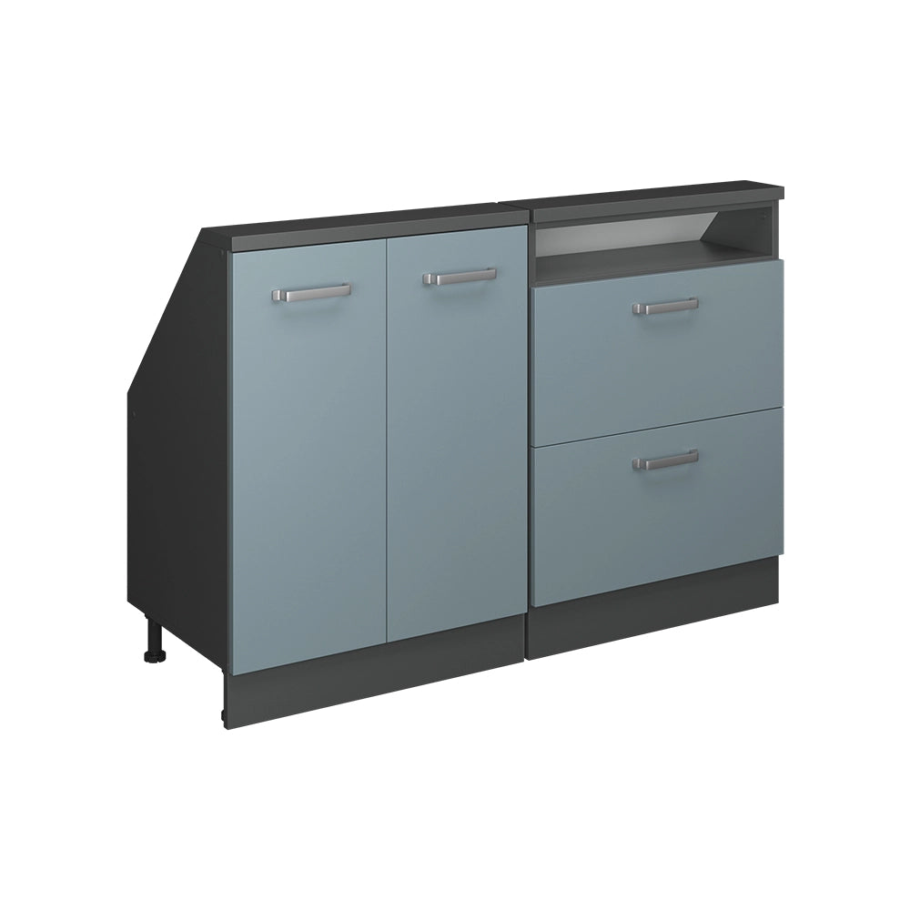 Set di mobili sottotetto Rion Grigio-blu/Antracite Set di 2 Vicco