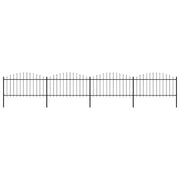 Recinzione Giardino Punta a Lancia (1,25-1,5)x3,4m Acciaio Nero
