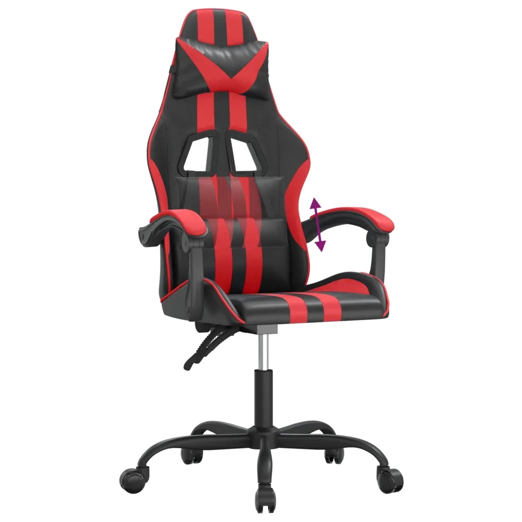 Sedia da Gaming | Sedia da e-sports Nera e Rossa in Similpelle