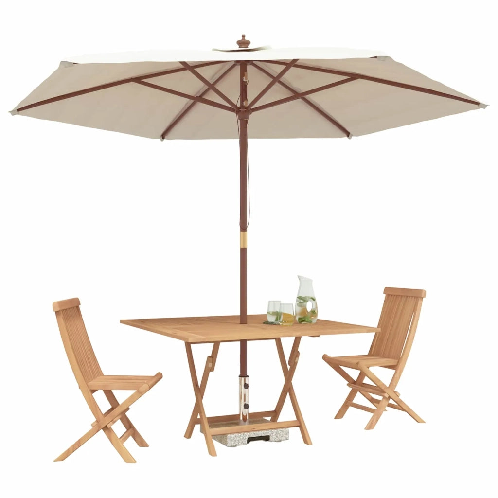 Set Bistro da Giardino 3 pz | Set Salotto da Giardino Marrone Legno Teak Massello