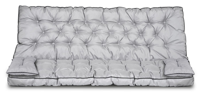 AIO FACTORY 180x60x50 cm Set da giardino impermeabile con cuscino grigio