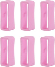 Anello di fissaggio per cinturini orologio 18mm, 6 pezzi, supporto in silicone rosa.