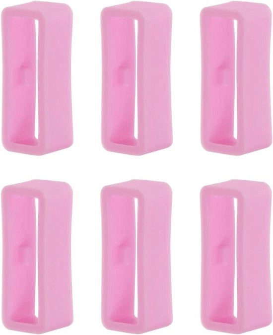 Anello di fissaggio per cinturini orologio 18mm, 6 pezzi, supporto in silicone rosa.