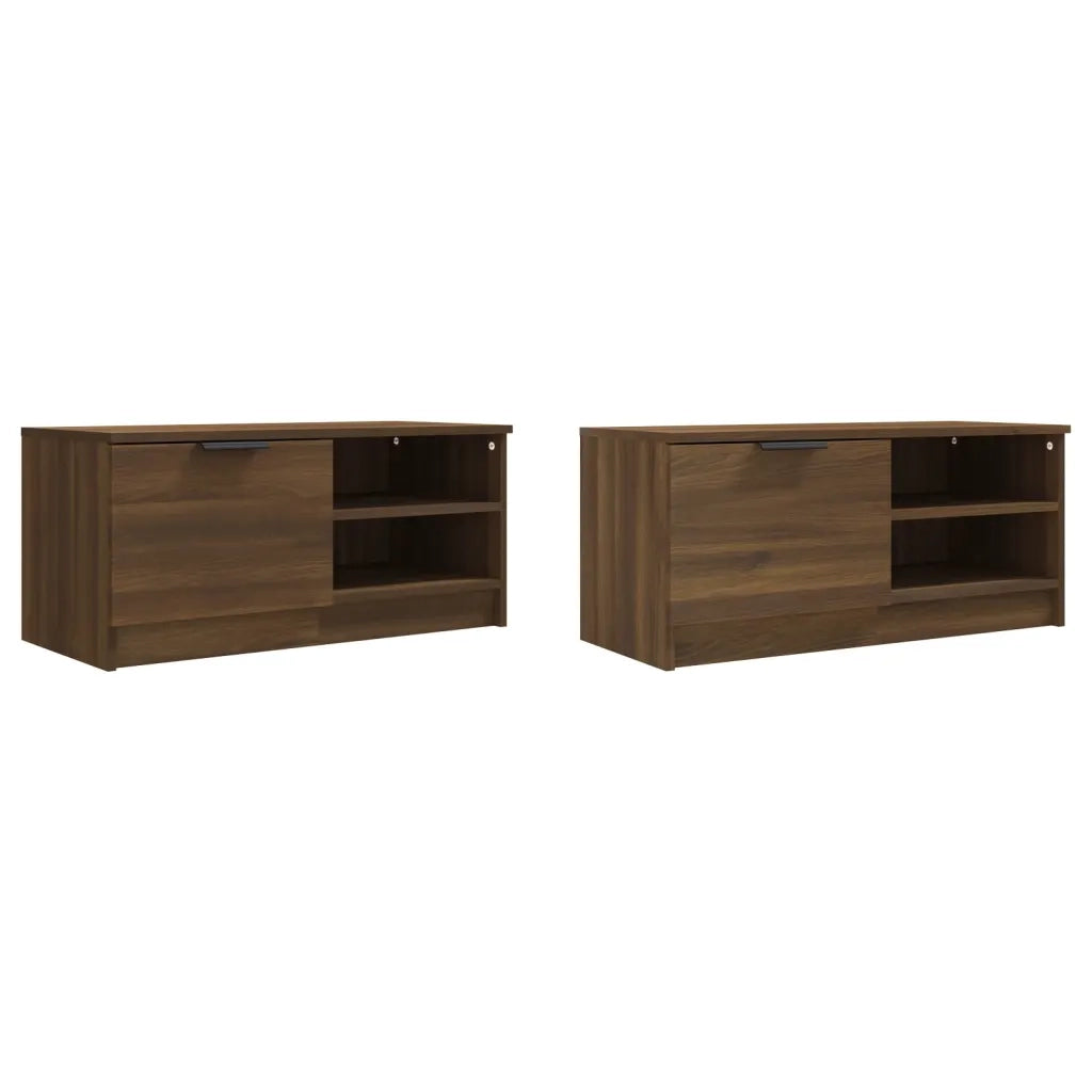 Mobili TV 2 pz Rovere Marrone 80x35x36,5cm in Legno Multistrato cod mxl 7556