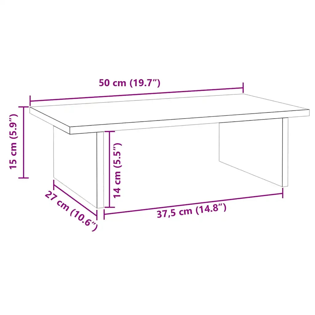 Supporto per Monitor Bianco 50x27x15 cm Legno Massello di Pino cod mxl 75014