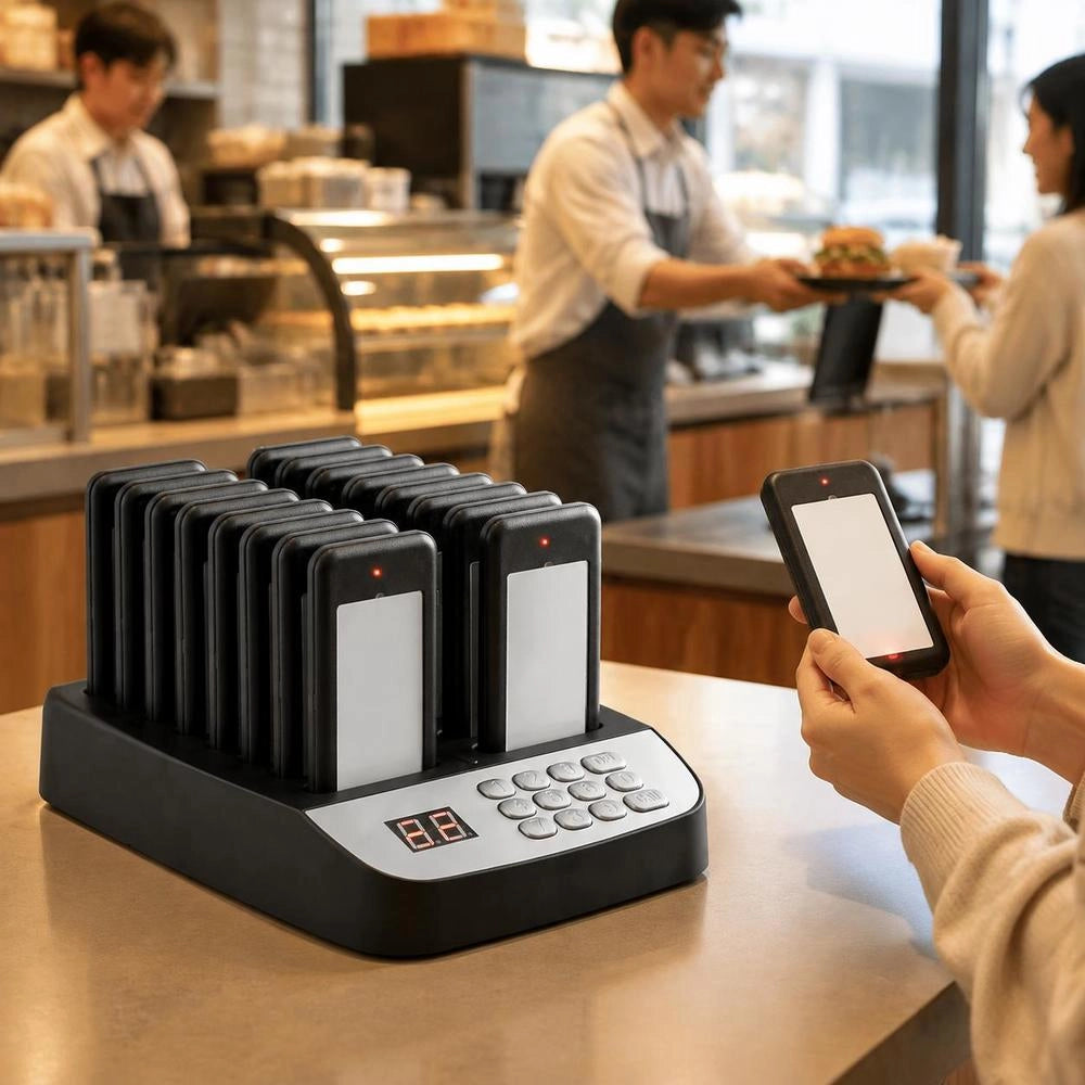 Restaurant Pager System, Wireless Queue Signal With A 500m Range, Beeper For Answering Guest Calls With Vibration And Flashing, 16 Pagers For Food Trucks, Church