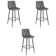 Valora KODA SGABELLO Gambe nere in velluto grigio scuro x3