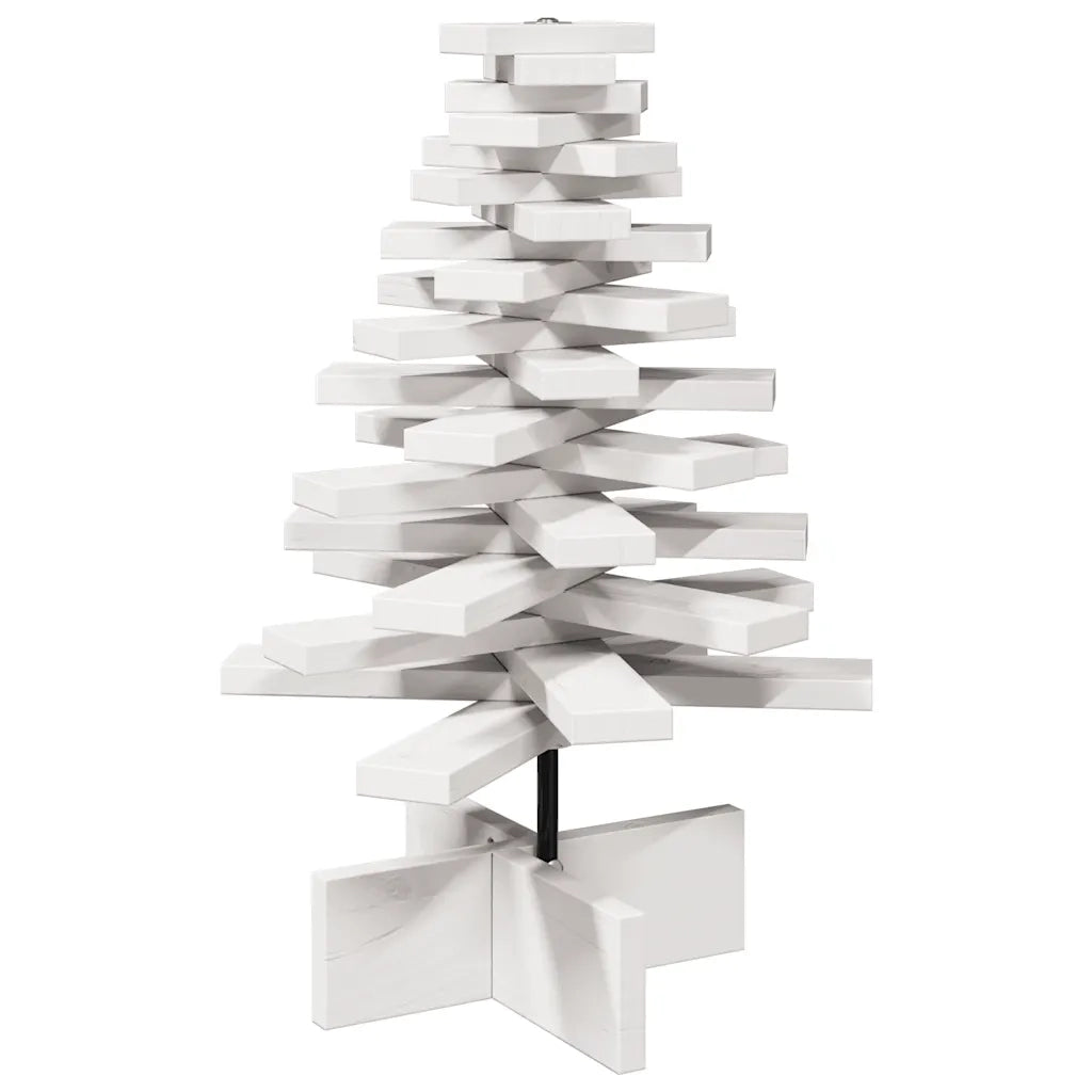Albero di Natale | Decorazioni natalizie Decorativo Bianco 60 cm Legno Massello di Pino