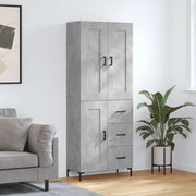Credenza-Buffet-Armadio da cucina Grigio Cemento 69,5x34x180 cm in Legno Multistrato 967748