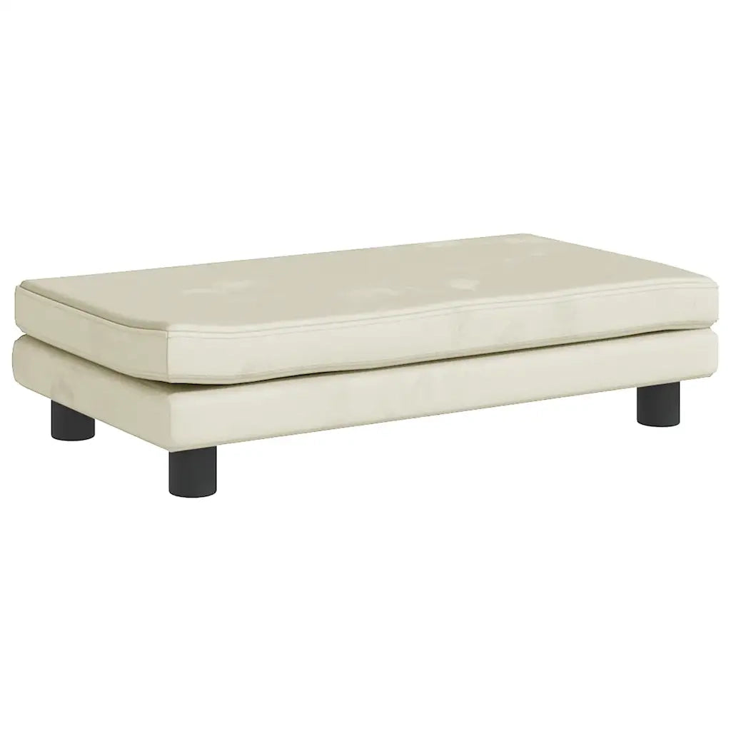 Divano Bambini con Poggiapiedi Crema 100x50x30 cm in Velluto 3196413