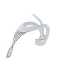 NAVIS | Rubinetto a cascata di design per bagno Rubinetto per bagno bianco | Elegante in acciaio inossidabile  per lavelli | Miscelatore  2 attacchi