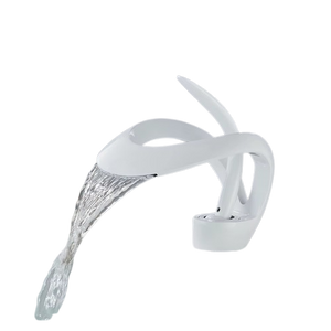 NAVIS | Rubinetto a cascata di design per bagno Rubinetto per bagno bianco | Elegante in acciaio inossidabile  per lavelli | Miscelatore  2 attacchi