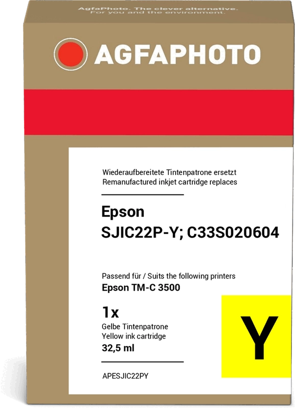 ORIGINAL Agfa Photo Cartuccia d'inchiostro giallo APESJIC22PY 32,5ml
