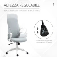 Sedia da Ufficio Ergonomica con Altezza Regolabile e Funzione di Inclinazione, 62x56x110-119.5 cm