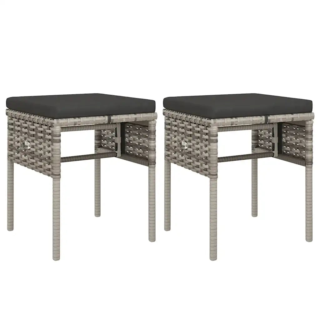 Set Divani da Giardino 6 pz | Set Salotto da Giardino con Cuscini in Polyrattan Grigio