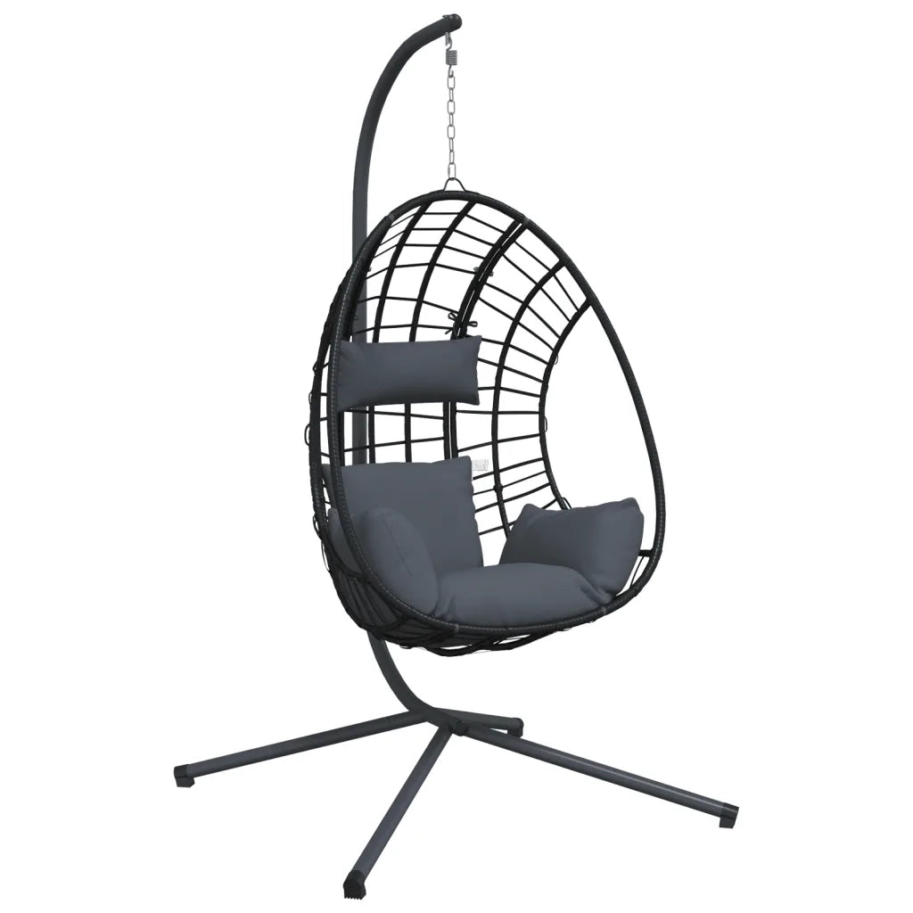 Sedia a Uovo Sospesa con Supporto Antracite Polyrattan/Acciaio 4007409
