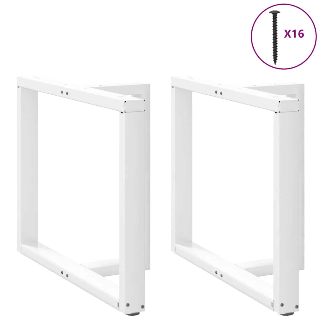 Set di 2 gambe regolabili a forma di T per tavolo da pranzo 100 x 35 x 73 cm design moderno acciaio bianco 02_0057335