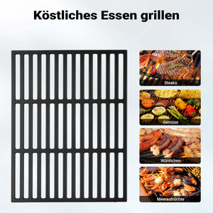 Griglia in ghisa per camino 30 x 44,5 cm, griglia in ghisa per barbecue a carbone e a gas, piastra in ghisa per carne, pesce, verdure