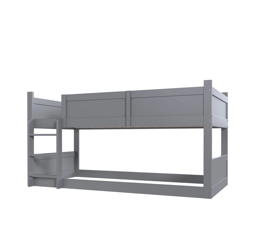 Letto a castello triplo ULEVR 90x200 cm trasformabile, con sponde alte, grigio