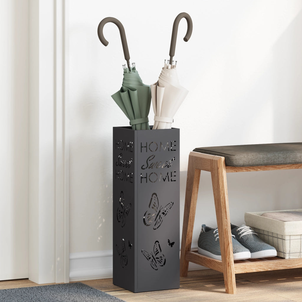 Portaombrelli Nero Metallo Standard Motivo Decorativo