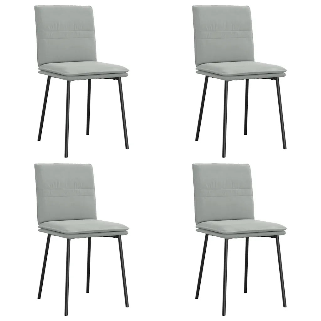 Sedie da Pranzo 4 pz Grigio Chiaro in Velluto 3315344