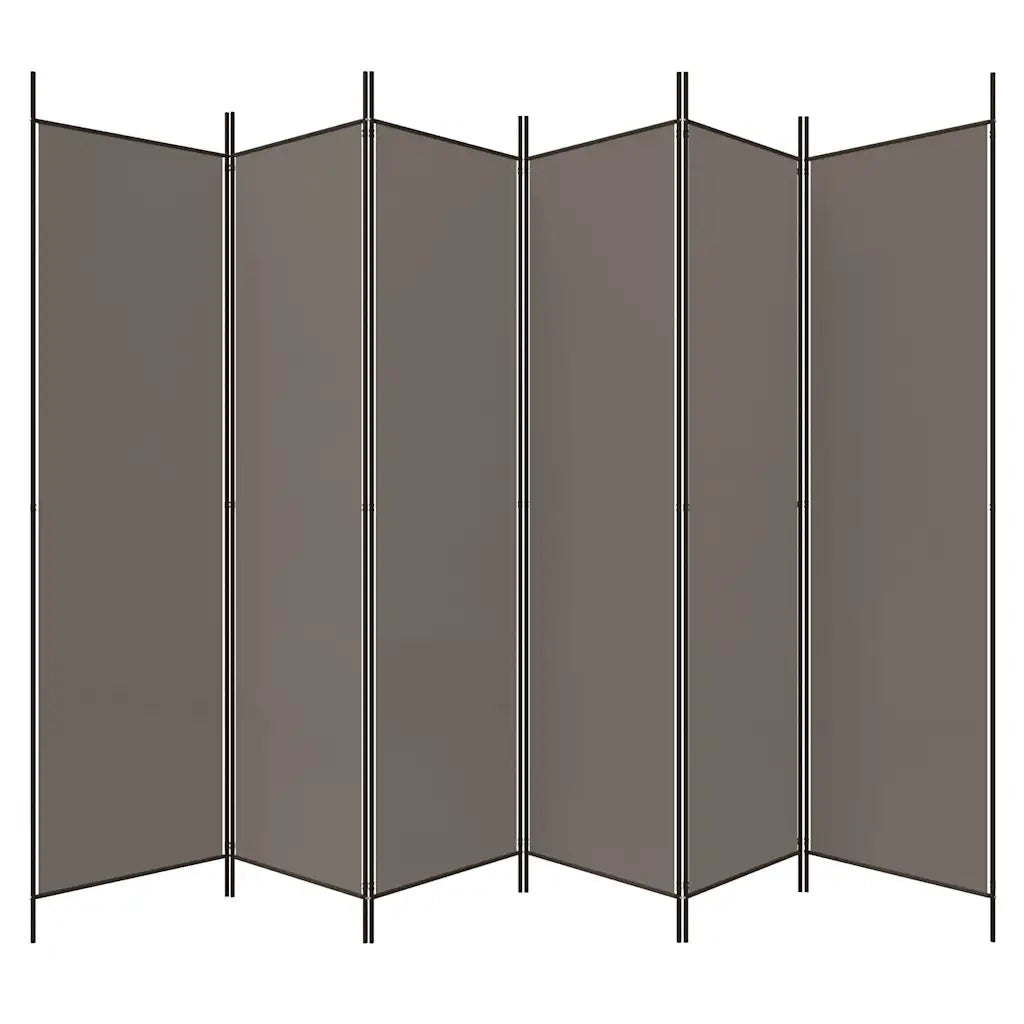 Divisorio Ambienti | Divider per stanze | Paravento a 6 Pannelli Antracite 300x200 cm Tessuto