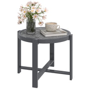 Tavolino da giardino rotondo in alluminio con piano effetto marmo grigio ¨C zephmum ¨C diametro 60 cm