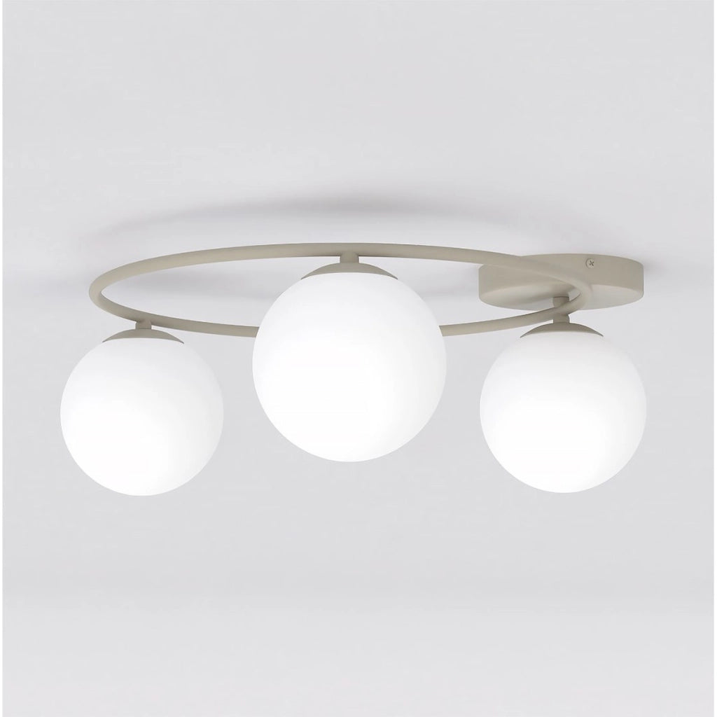 Lampada a sospensione SOPRA con sfere in vetro bianco opale