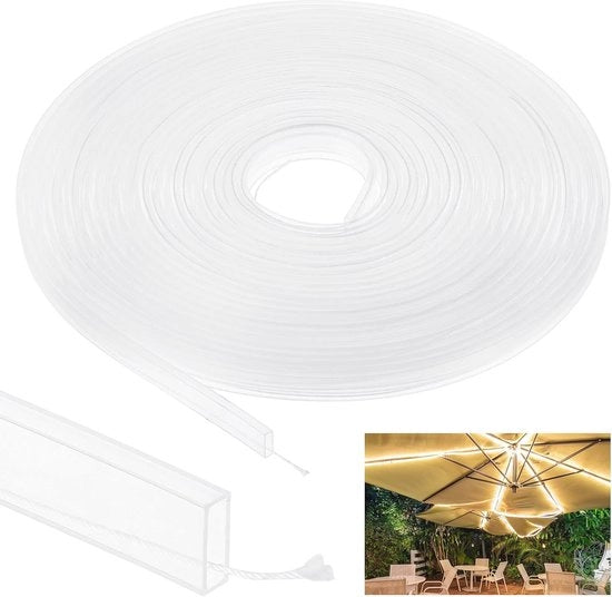 Guscio in gomma a tubo 10mm Diffusore LED Canale 10 Metri - Protezione Flessibile e Idrorepellente per LED Strip Lights